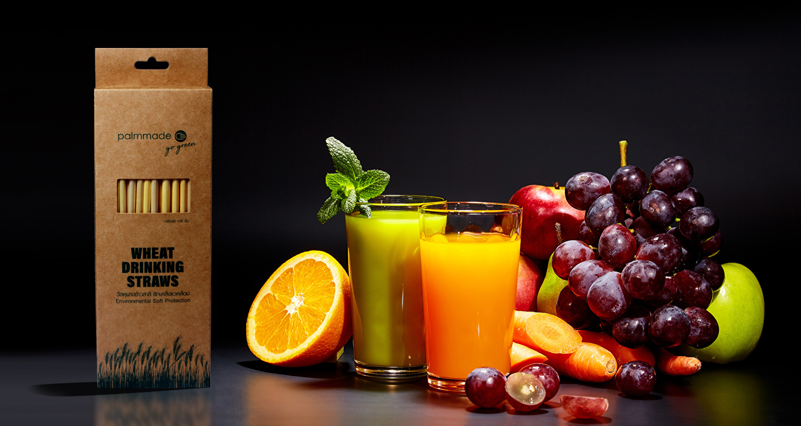 ปาล์มเมด หลอดดื่มน้ำ ทำจากฟางข้าวสาลี