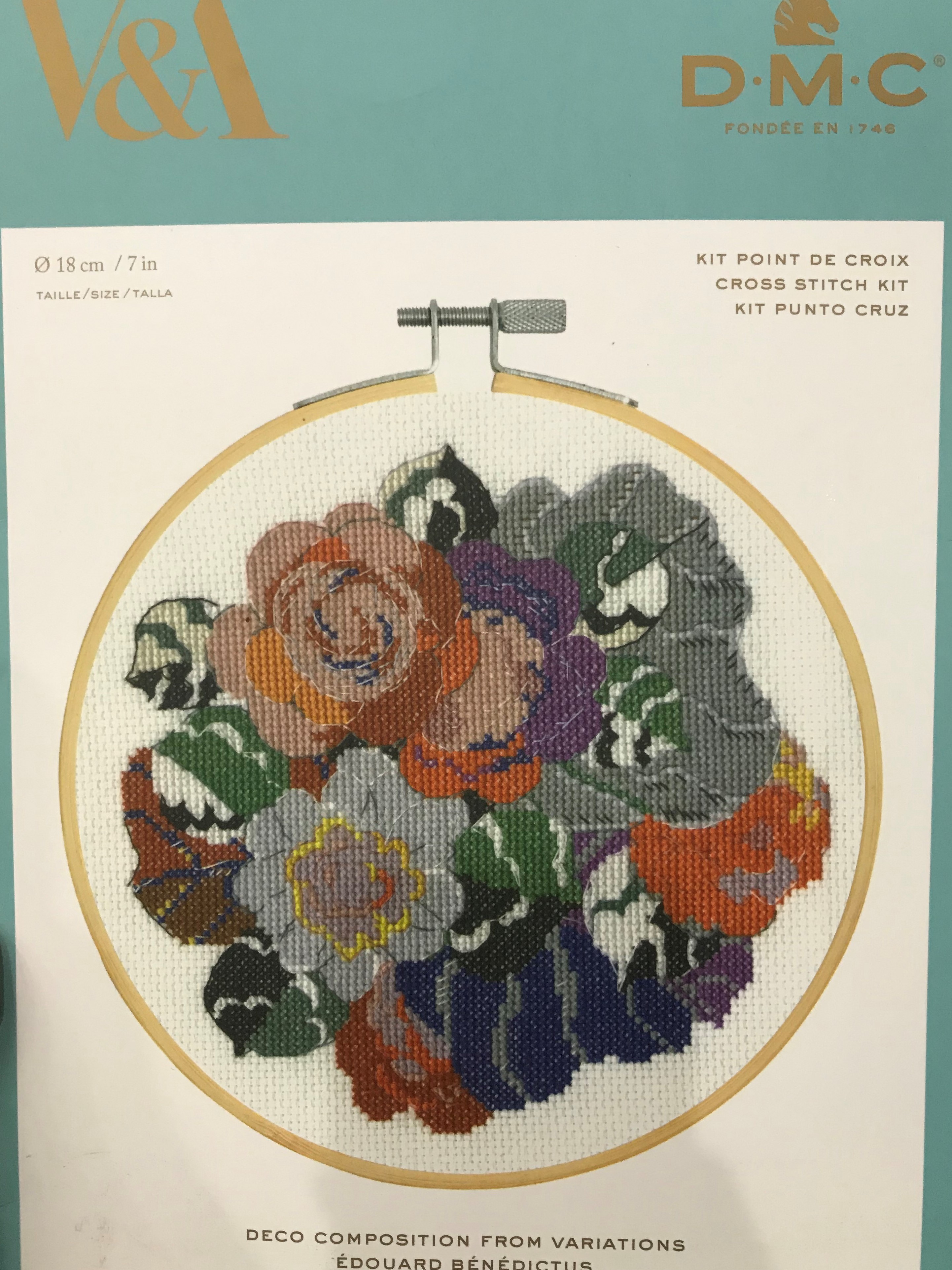 DMC V & A Art Deco Flowers Cross Stitch Kit