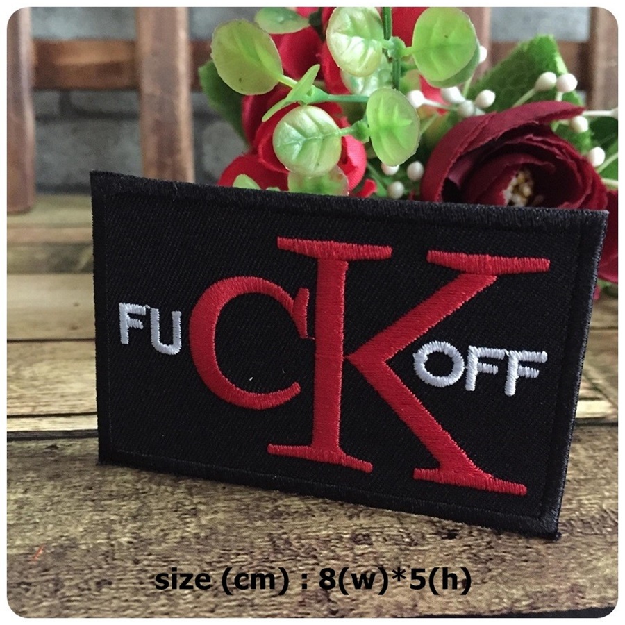 FuCKoffตัวรีดติดเสื้อ อาร์มรีด อาร์มปัก ตกแต่งเสื้อผ้า หมวก กระเป๋า แจ๊คเก็ตยีนส์ Quote Embroidered Iron on Patch