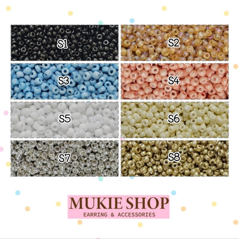 Mukie shop DIY ลูกปัดทราย ลูกปัด ส่งจากไทย แบบซอง 10,20,40กรัม มุกี้ ช้อป