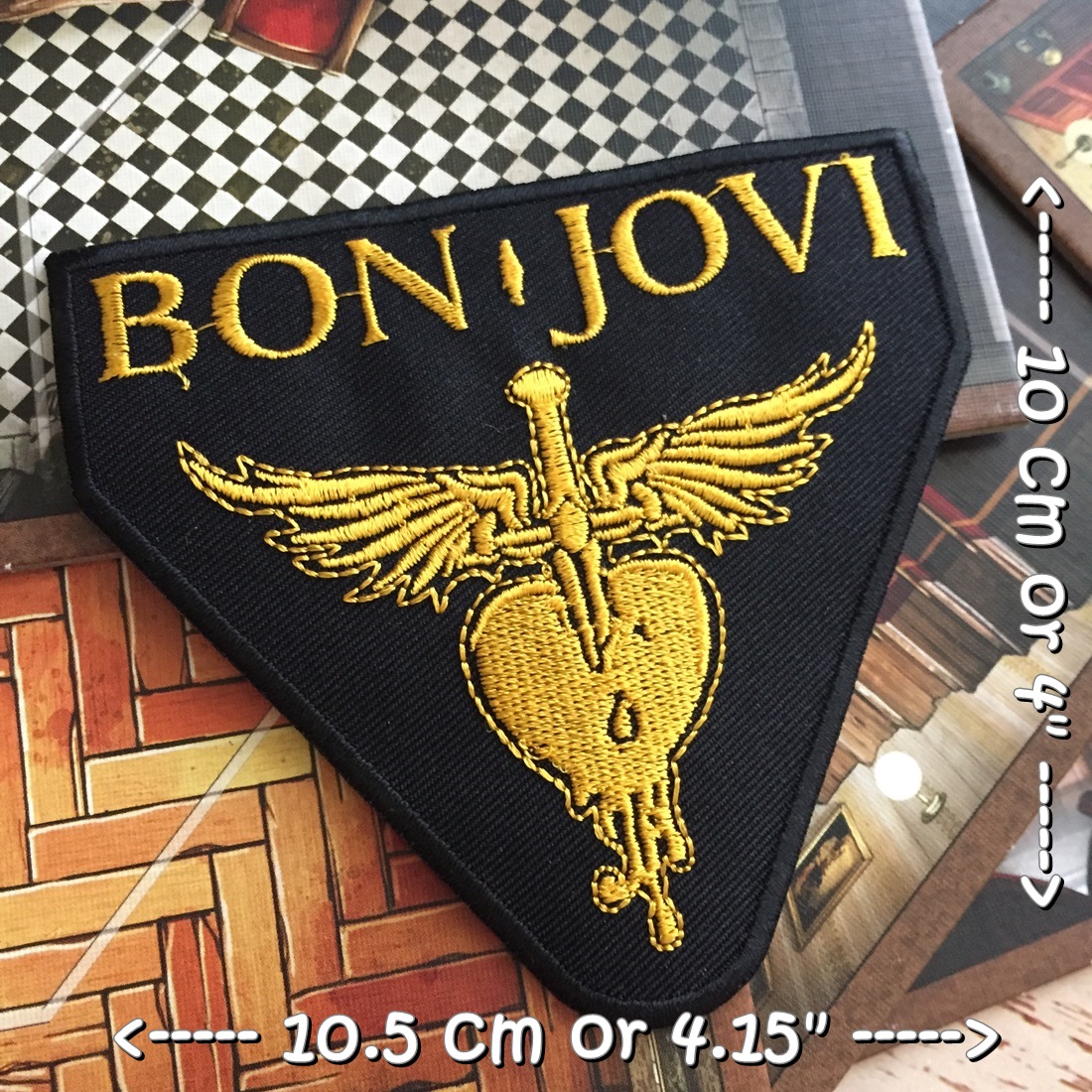 Bon Jovi วงดนตรี ร็อค เฮฟวี่เมทัล พังค์ ตัวรีดแบบปัก อาร์มปัก ตัวรีดติดเสื้อ ตัวรีด ติดกระเป๋า ติดหมวก ติดแจ๊คเก็ต Rock Iron on Embroidered Patch