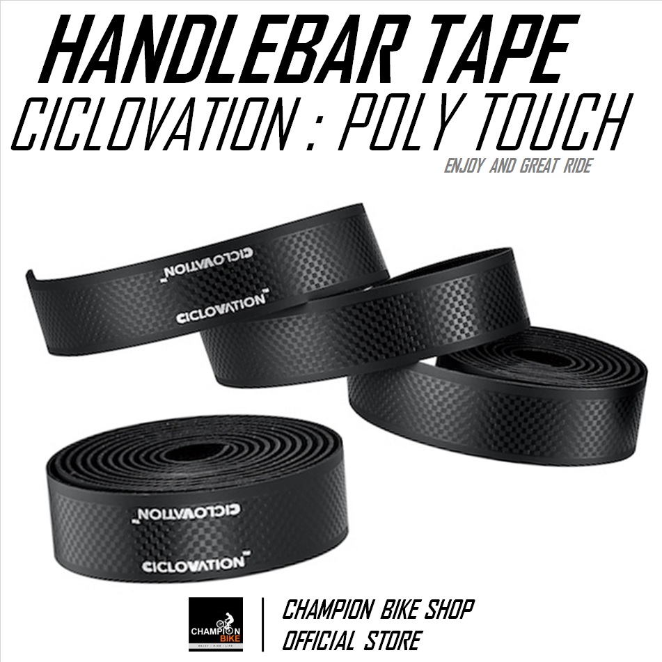 ผ้าพันแฮนด์เสือหมอบ สีดำเมทัลลิก CICLOVATION : POLT TOUCH - VAPOR METALLIC BLACK HANDLEBAR TAPE