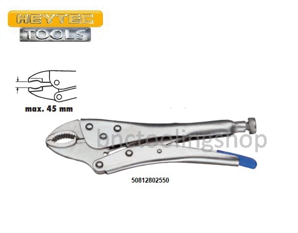 คีมล๊อคปากโค้ง ยาว 235มิล,Grip pliers Length 235mm,HEYTEC,50812802550