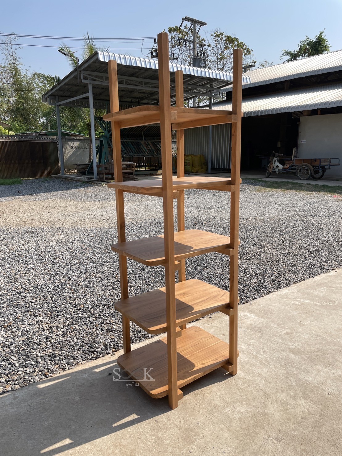 ชั้นวางของโมเดิร์น (สีสัก)