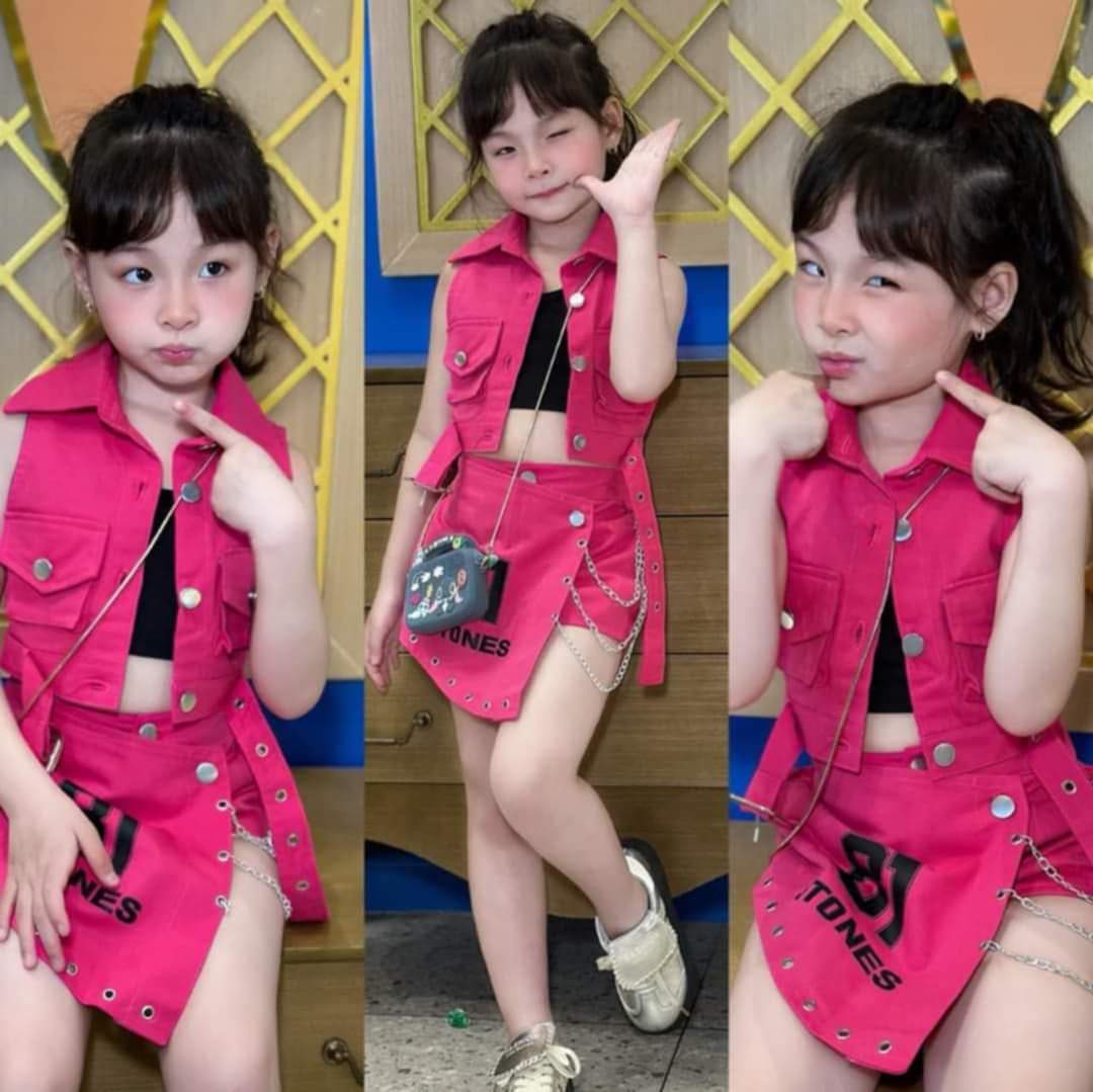 💜พร้อมส่ง💜ชุดเด็กผู้หญิง/C7.56_set 3 ชิ้น น้ำหนัก 34-37 kg