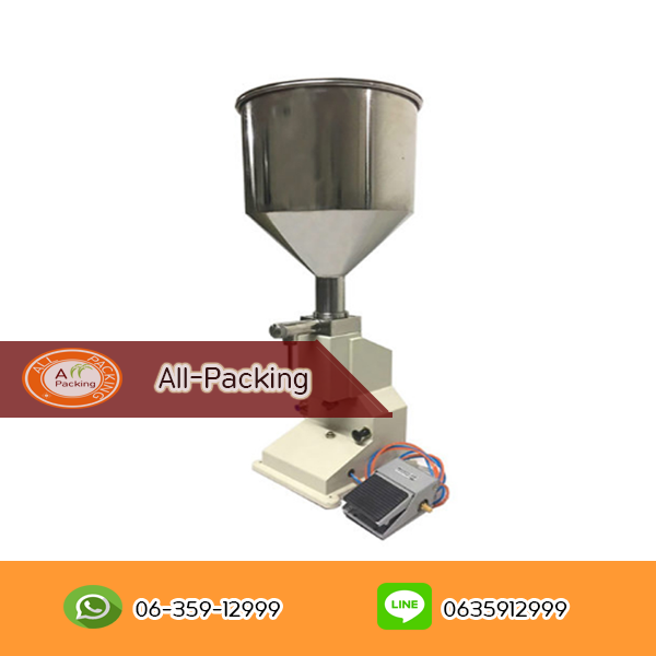 เครื่องบรรจุของเหลวกึ่งอัตโนมัติใช้แรงลม รุ่น A02