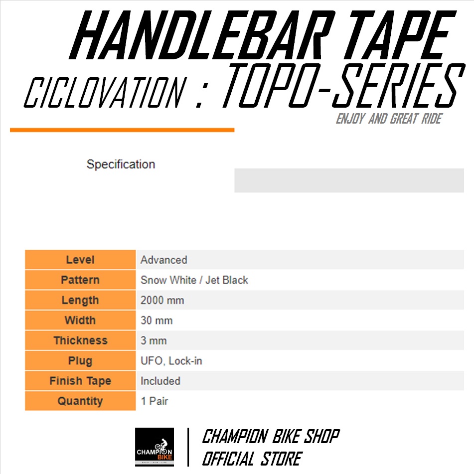 ผ้าพันแฮนด์เสือหมอบ CICLOVATION : ADVANCED LEATHER TOUCH - MINIMALISM TOPO SERIES HANDLEBAR TAPE สี JET BLACK
