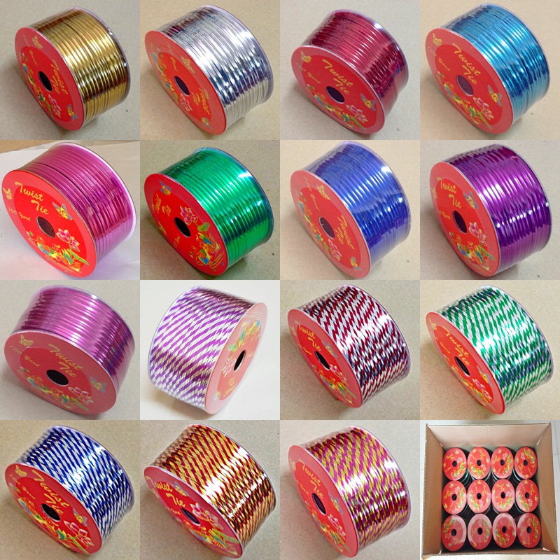 ลวดสี ลวดมัดปากถุง ริบบิ้นลวด ลวดมัดปากถุงเบเกอรี่ ลวดมัดปากถุงขนม ลวดเบเกอรี่ ริบบิ้นลวด ลวดมัดสินค้า ลวดงานฝีมือ ลวดพลาสติก ลวดหุ้มพลาสติก ลวดเคลือบพลาสติก P&W20Y-16