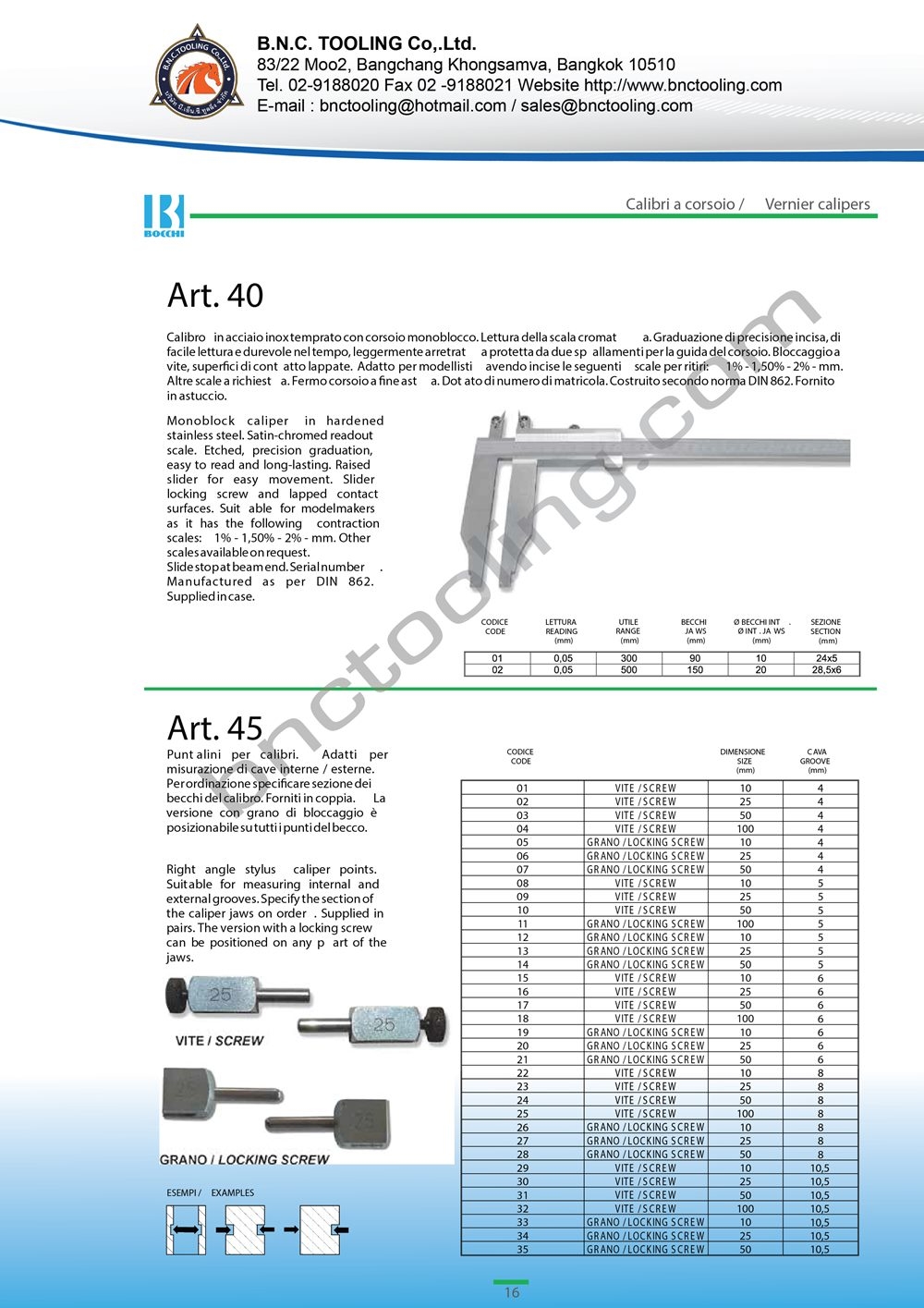 BOCCHI,Caliper for modelmakers,Art-40