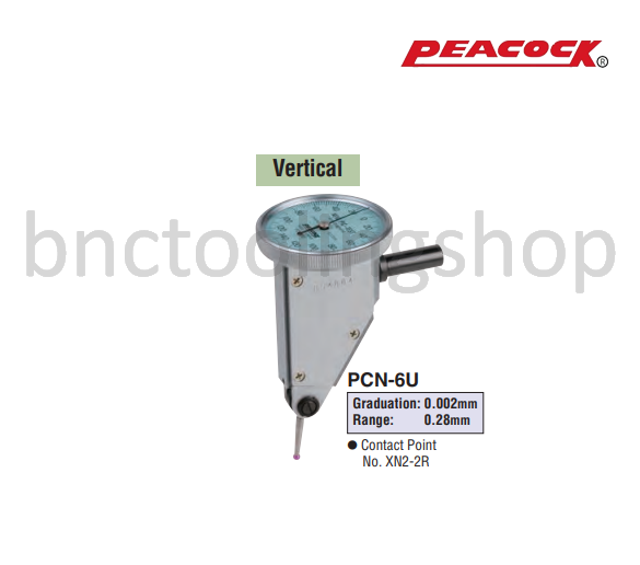 ไดอัลเทสขนาด 0.28มิล ความละเอียด 0.002มิล,Special Type Test Indicators Range 0.28mm Graduation 0.002mm,Peacock,PCN-6U