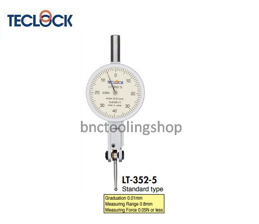 ไดอัลเทสออโต้คลัตช์แรงวัดต่ำขนาด 0.8มิล ความละเอียด 0.01มิล,Auto-Clutch Test Indicators(Low Measuring Force)Range 0.8mm Graduation 0.01mm,TECLOCK,LT-352-5