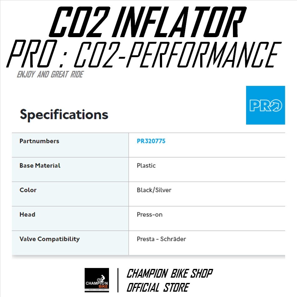 สูบCO2 สูบลมจักรยานCO2 PRO : CO2 PERFORMANCE MICRO INFLATOR PRESTA & SCHRADER VALVES (CO2 INFLATOR TRIATHLON RACE)