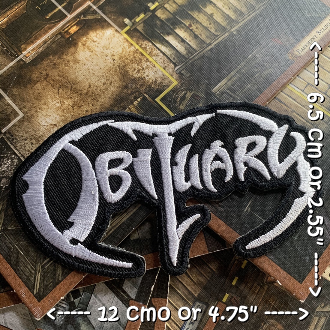 Obituary วงดนตรี ร็อค เฮฟวี่เมทัล พังค์ ตัวรีดแบบปัก อาร์มปัก ตัวรีดติดเสื้อ ตัวรีด ติดกระเป๋า ติดหมวก ติดแจ๊คเก็ต Rock Iron on Embroidered Patch