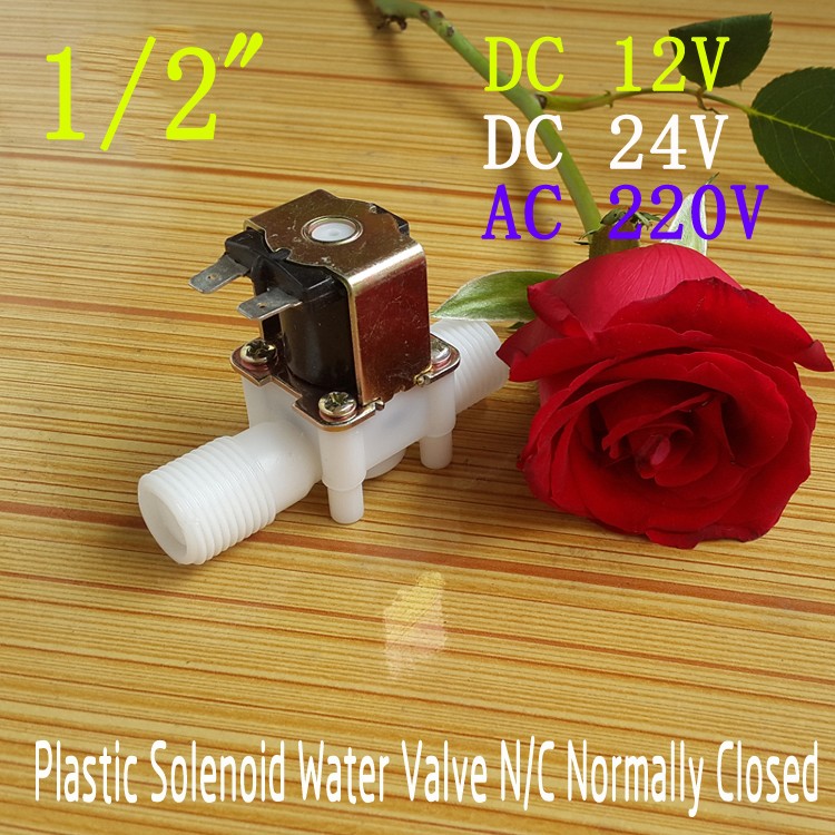 AC220V 1/2" Solenoid Valve For Water Air Normally Closed (NC) แถมฝาครอบ