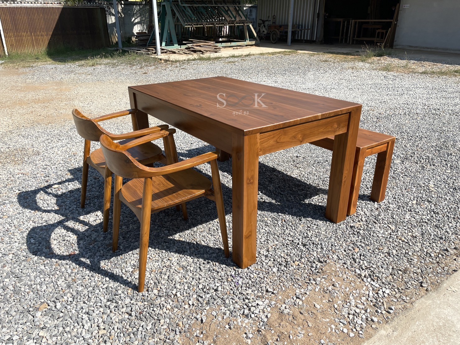 ชุดโต๊ะขาตรงมีลิ้นชักเก้าอี้ฮิโรชิมา