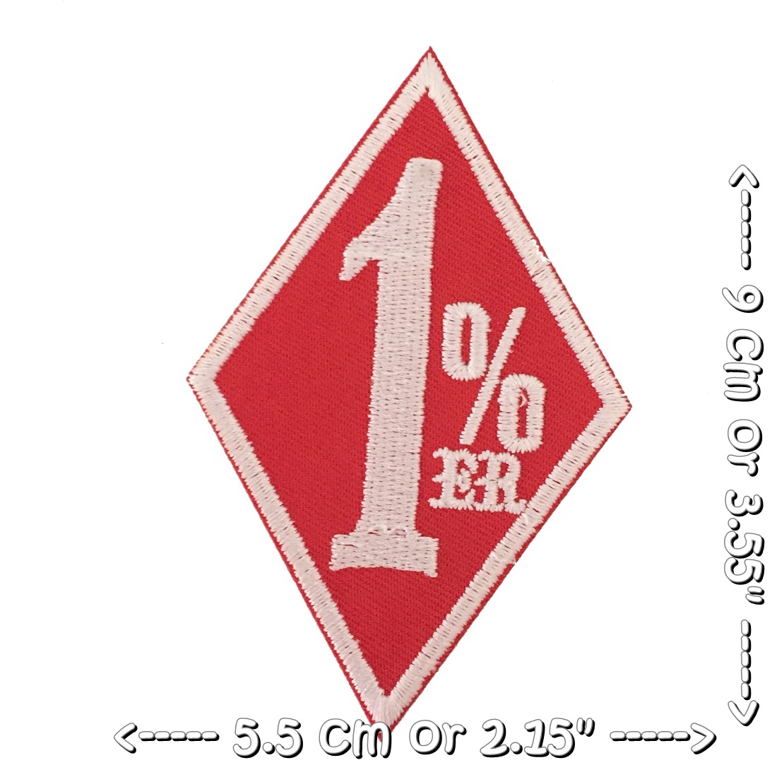 1% er สีแดง ตัวรีดติดเสื้อ อาร์มรีด อาร์มปัก ตกแต่งเสื้อผ้า หมวก กระเป๋า แจ๊คเก็ตยีนส์ Racing Embroidered Iron on Patch