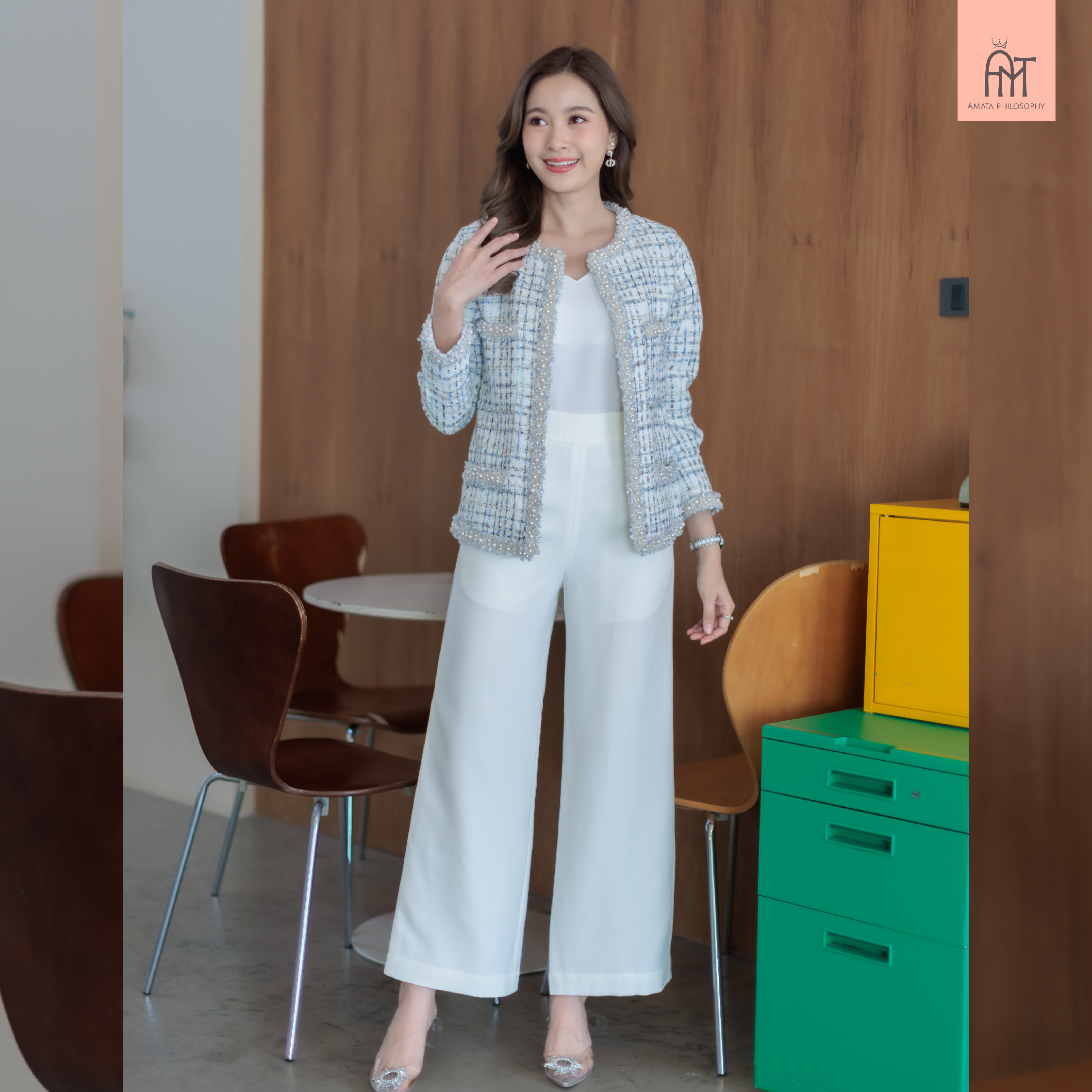 AMATA กางเกง CLASSIC FAIR ชมพู น้ำเงิน ขาว