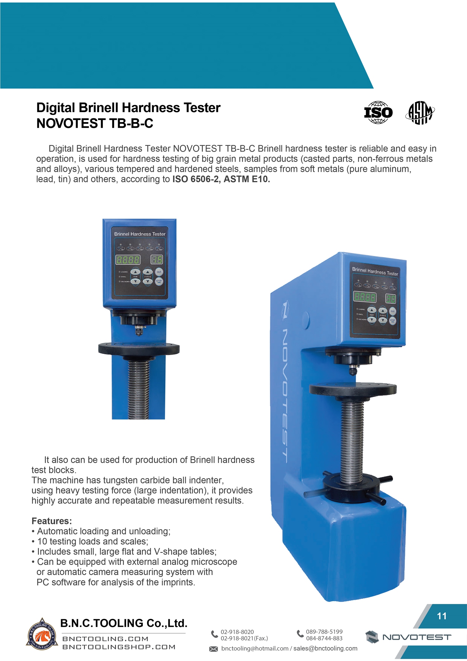 NOVOTEST,Digital Brinell Hardness Tester NOVOTEST,TB-B-C