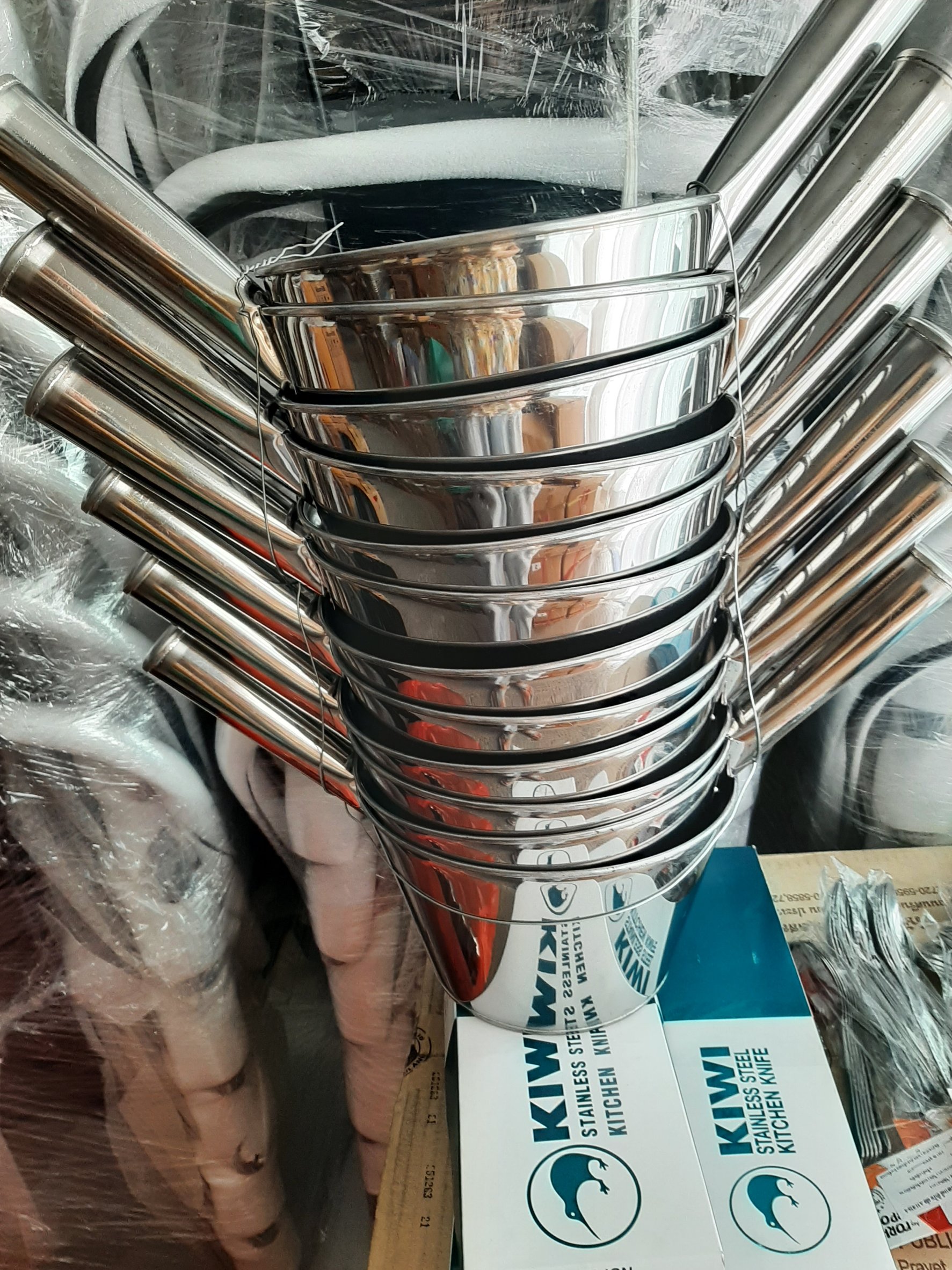 กระบวยด้ามสั้น สแตนเลส กระบวยตักน้ำสแตนเลส