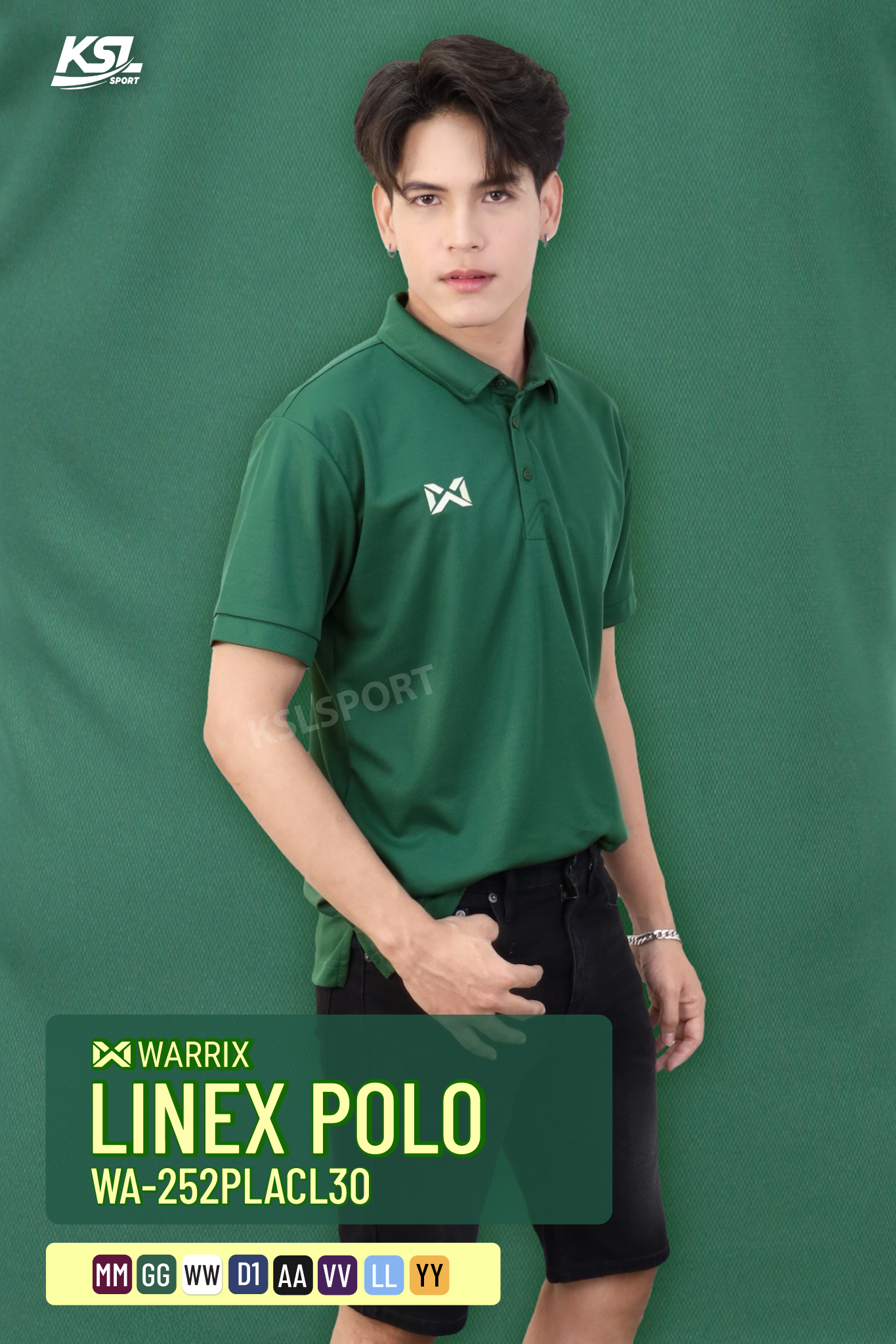 ใหม่ล่าสุด! Warrix เสื้อโปโล เสื้อคอปก วอริกซ์ รุ่น LINEX POLO (WA-252PLACL30) ใส่สบาย ระบายอากาศ polyester 100% สีดำ/ฟ้า/ม่วง/เหลือง