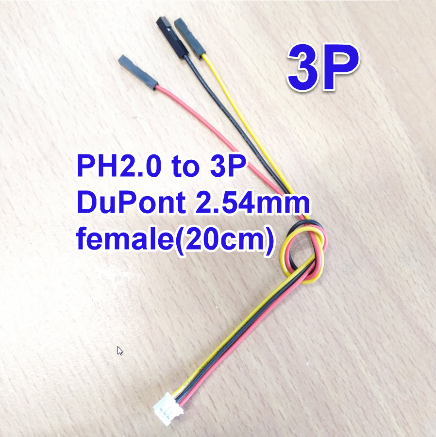 สายไฟ 3PIN JST PH2.0 to DuPont female 20 cm