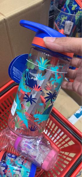 กระติกน้ำ หลอดดูด เล็ก 440 มล. Smiggle junior water bottle- Movin- ไดโน