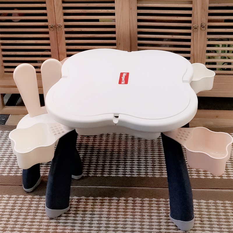 E10914 โต๊ะตัวต่อเลโก้ พร้อมเก้าอี้หูกระต่าย Multifunction