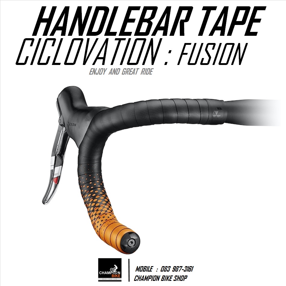 ผ้าพันแฮนด์เสือหมอบ CICLOVATION : FUSION SERIES HANDLEBAR TAPE สีดำด้าน-ส้ม