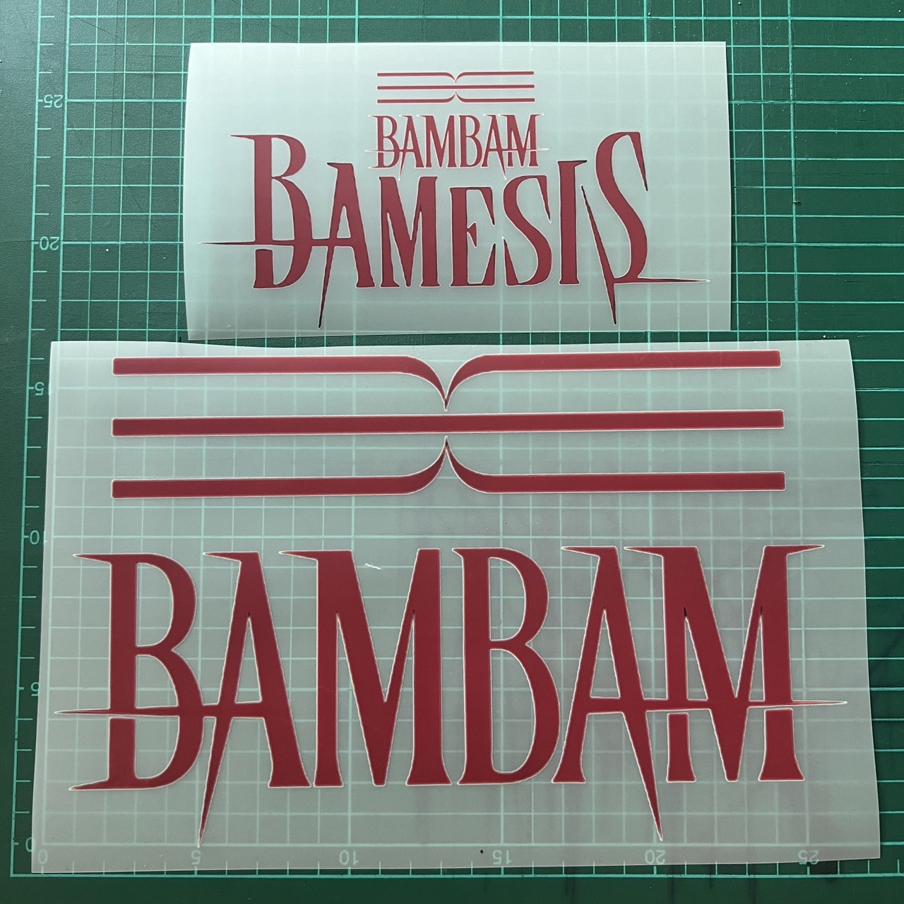 BAMBAM Bamesis ตัวรีดติดเสื้อ สติกเกอร์ เซท2ชิ้น หน้า-หลัง ฟิลม์รีดร้อน สกรีนลาย DFT DTF