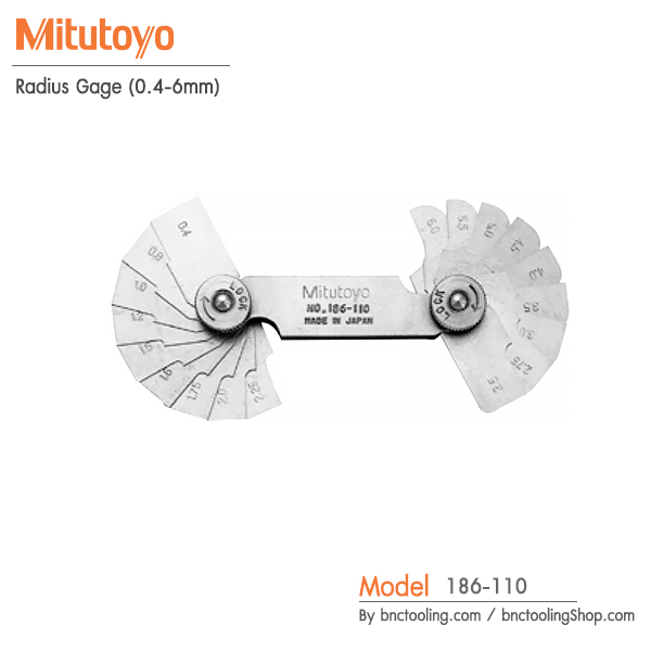 Mitutoyo,Radius Gage (0.4-6mm),186-110