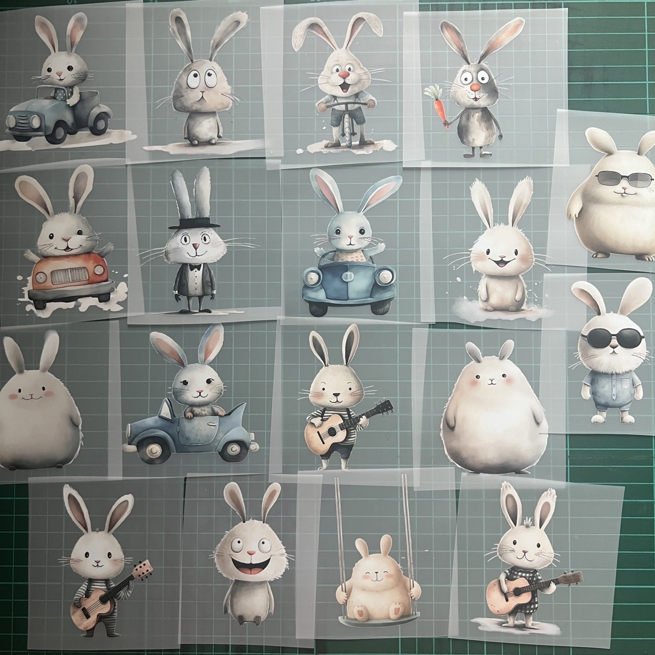 ตัวรีดติดเสื้อ กระต่าย น่ารัก ฟิลม์รีดร้อน พิมพ์ลาย สติกเกอร์รีดติดเสื้อ สกรีนลาย ฟิลม์ DFT DTF