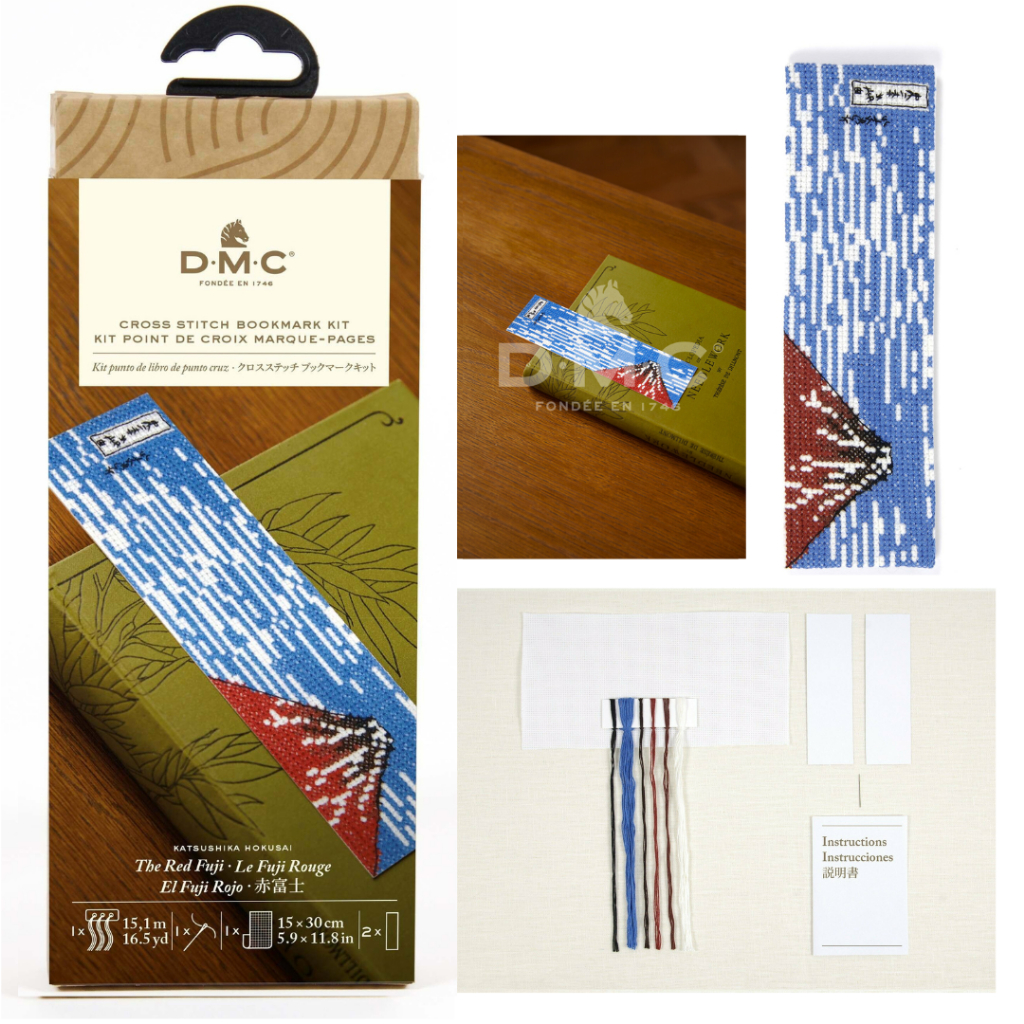 DMC ชุดปักครอสติส Red Fuji by Katsushika Hokusai – "Bookmark" BK1998
