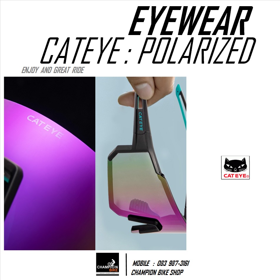 แว่นตาปั่นจักรยาน CATEYE : ALL ROUNDER POLARIZED CYCLING EYEWEAR สีดำ-แดง