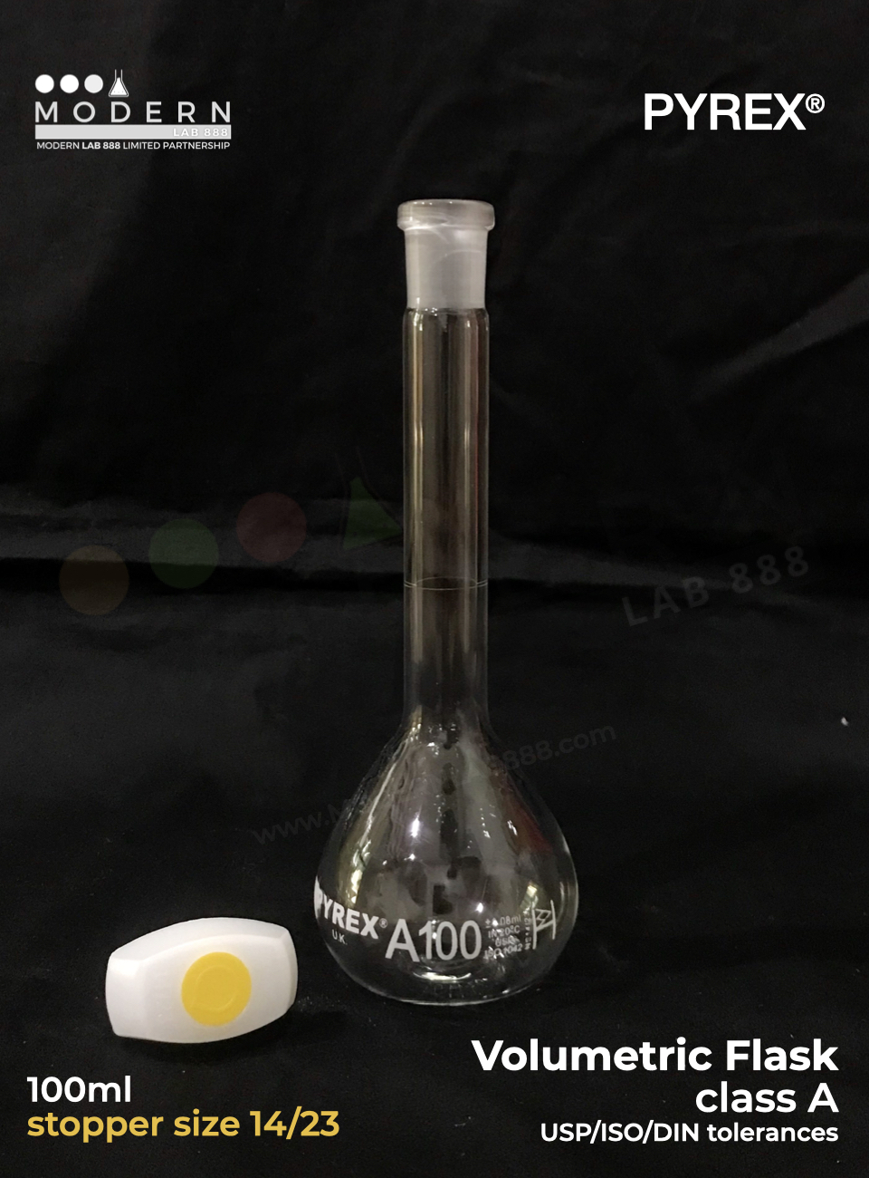 ขวดวัดปริมาตร / Volumetric Flasks, Class A (Batch Certificate), PYREX