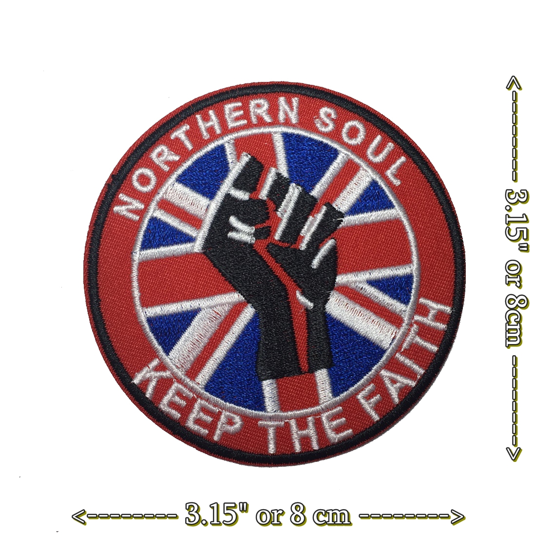 Northern Soul ตัวรีดติดเสื้อ อาร์มรีด อาร์มปัก ตกแต่งเสื้อผ้า หมวก กระเป๋า แจ๊คเก็ตยีนส์ Hipster Embroidered Iron on Patch