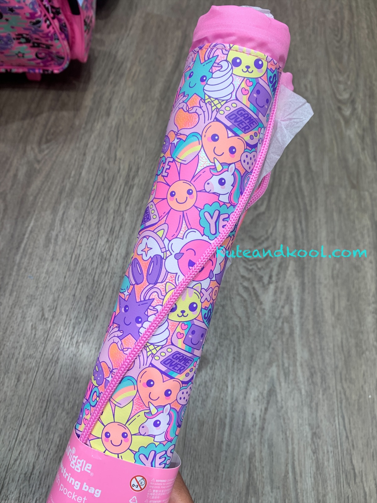 เป้รูด กันน้ำ Smiggle Drawstring Bag - Epic - ชมพู ดอกไม้