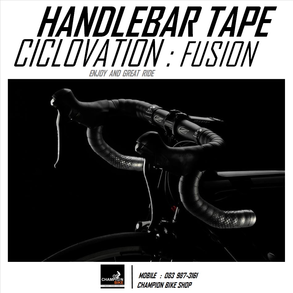 ผ้าพันแฮนด์เสือหมอบ CICLOVATION : FUSION SERIES HANDLEBAR TAPE สีดำด้าน-เทา