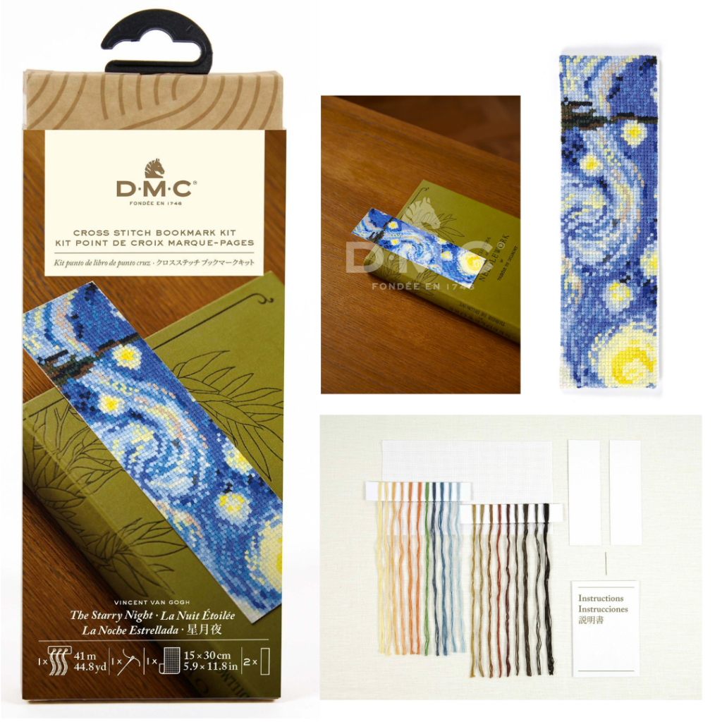 DMC ชุดปักครอสติส The Starry Night by Van Gogh – "Bookmark" BK199ุ6