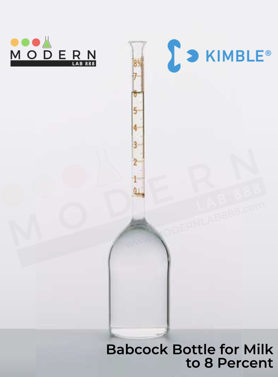 Babcock Bottle for Milk to 8 Percent