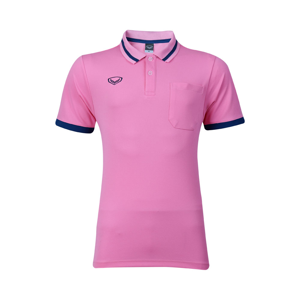 Grand Sport เสื้อโปโลผู้ชาย แกรนด์สปอร์ต รหัส 012585 (12-585) สีกรมท่า/เหลือง/แดง/เทา/ชมพู/บานเย็น/ม่วง/ส้ม/เขียว/ฟ้า/ขาว