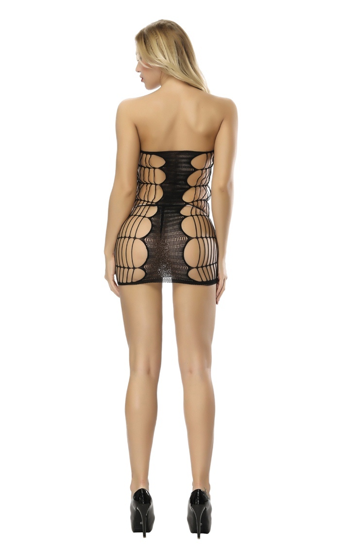 K182 ชุดตาข่ายสั้นเกาะอกสีดำ เดรสสั้นเกาะอกเซ็กซี่ ตัวชุดออกแบบเป็นช่องใหญ่ๆรอบตัวมาพร้อมถุงมือแบบเกี่ยวนิ้วตามรูป ***ไม่มีจีสตริง ถุงมือจะไม่เหมือนกับภาพนางแบบ สินค้าจริงจะเหมือนกับในหุ่นรูปสินค้าจริงค่ะ