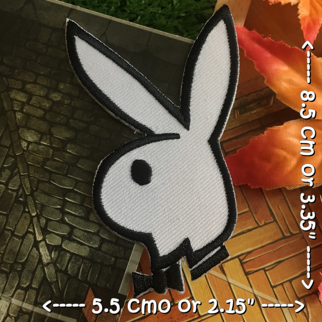 โลโก้ กระต่าย Playboy ตัวรีดแบบปัก อาร์มปัก ตัวรีดติดเสื้อ ตัวรีด ติดกระเป๋า ติดหมวก ติดแจ๊คเก็ต Hipster Iron on Embroidered Patch