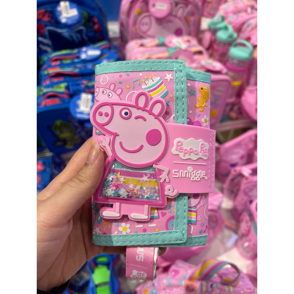กระเป๋าตัง smiggle wallet with lanyard- Peppa