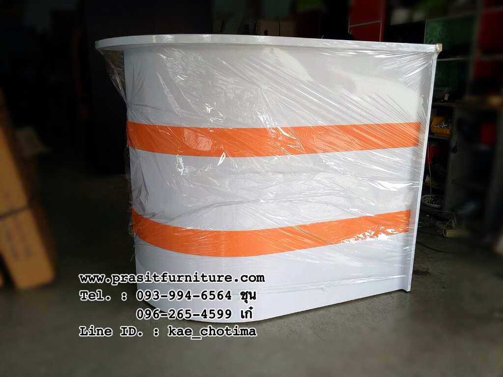 โต๊ะเคาเตอร์โค้ง 3 ลิ้นชักแนวตั้ง