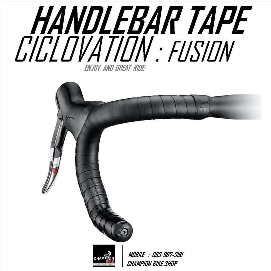 ผ้าพันแฮนด์เสือหมอบ CICLOVATION : FUSION SERIES HANDLEBAR TAPE สีดำด้าน-ดำเงา