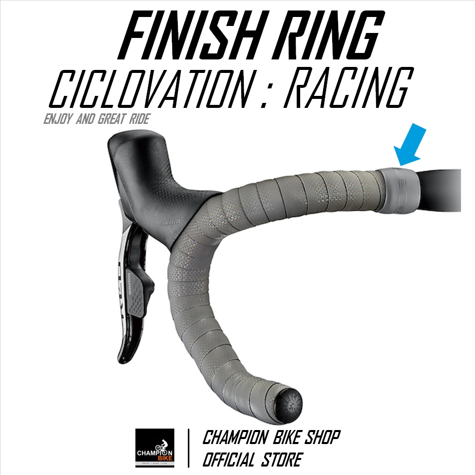 ซิลิโคนรัดปลายผ้าพันแฮนด์เสือหมอบ สีเทา CICLOVATION : RACING - SILICONE FINISH RING FOR HANDLEBAR TAPE