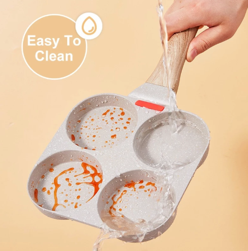 กระทะเคลือบ 4 หลุม มีด้ามจับถนัดมือ