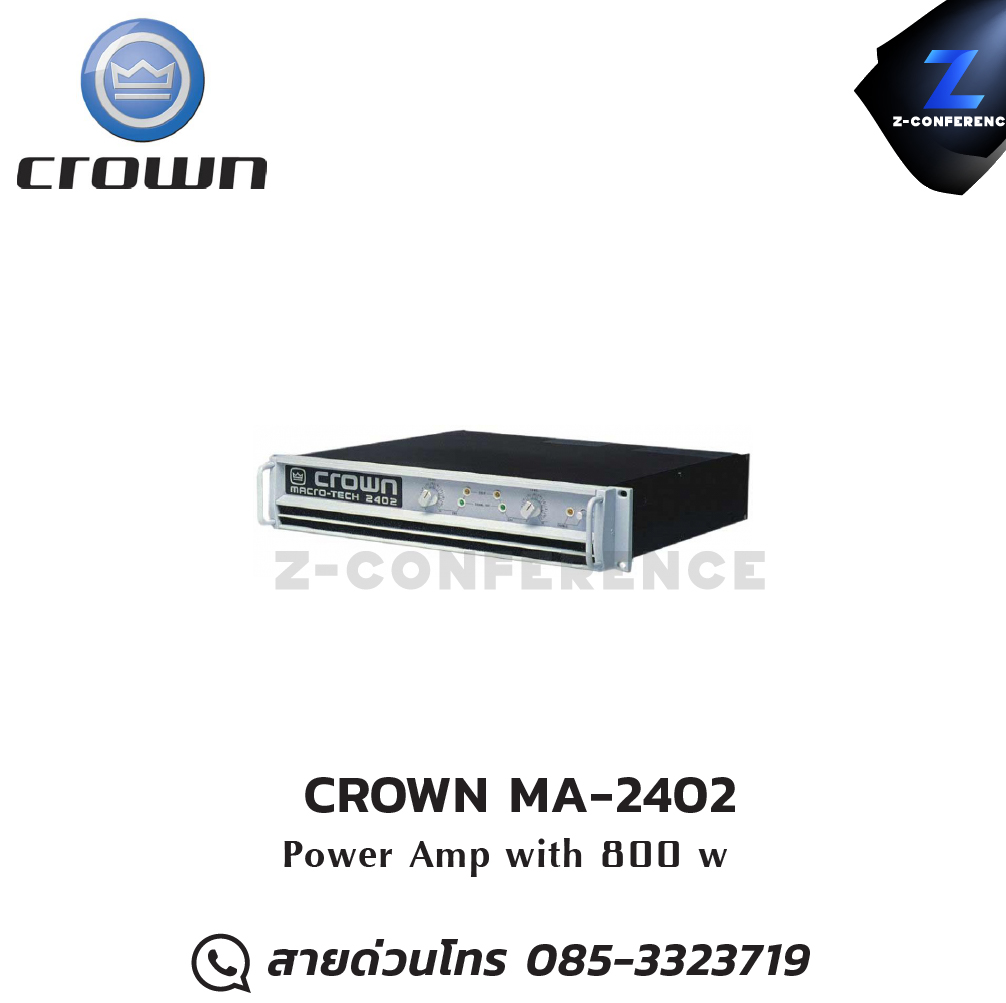 CROWN MA-2402 Power Amplifier 800W , แอมป์ , amplifier, power amp, power amplifier