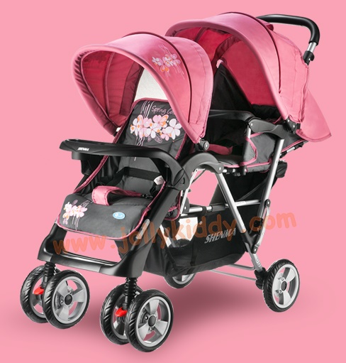 C10196 รถเข็นเด็กแฝด Mshenma P-738 สองตอน ดีไซน์ทันสมัย
