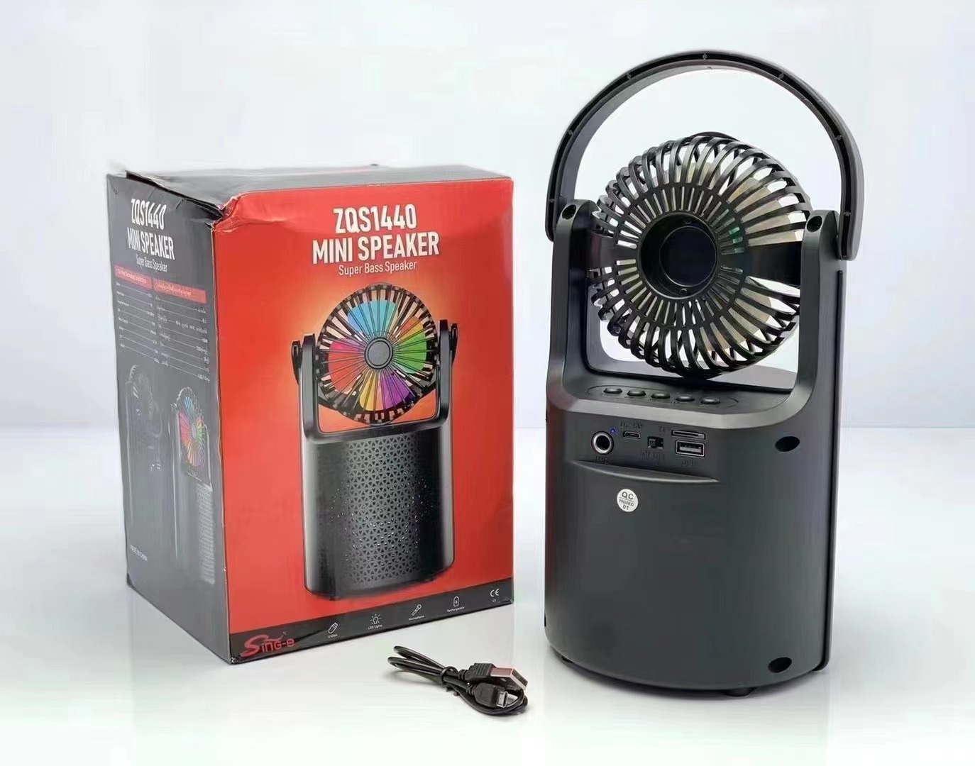 ลำโพงบลูทูธมาพร้อมพัดลมและไฟ LED Mini Speaker By Millionperfect รุ่น ZQS1440